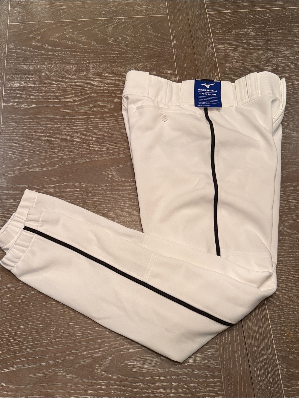 Mizuno baseball pants White with black stripe / piping elastic bottom small